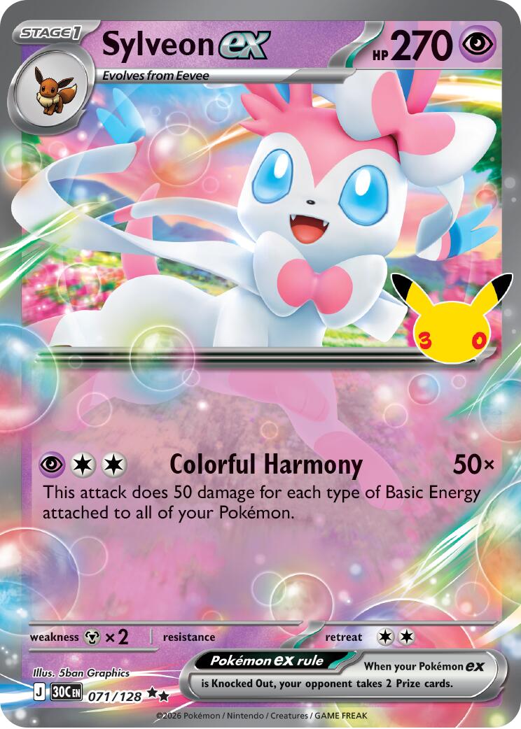 Sylveon ex (071/128) [Mega Evolution: 30th Celebration] | Anubis Games and Hobby