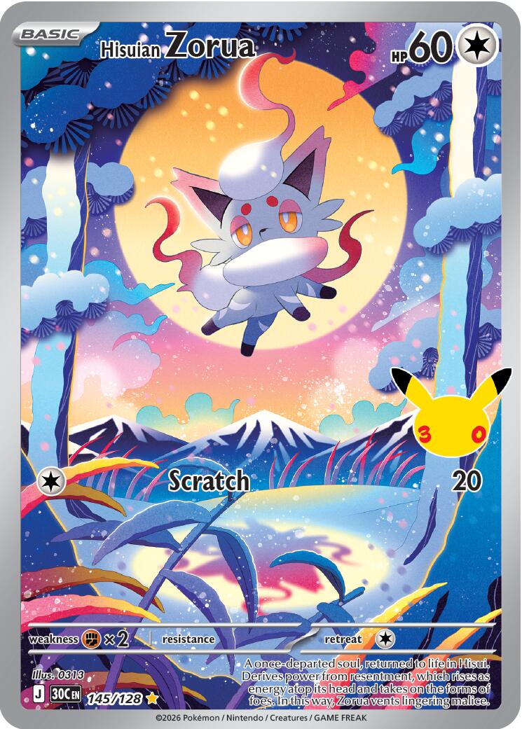 Hisuian Zorua (145/128) [Mega Evolution: 30th Celebration] | Anubis Games and Hobby