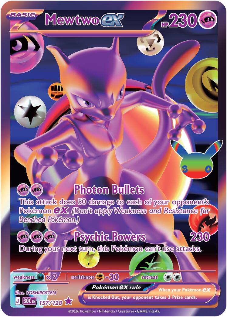 Mewtwo ex (157/128) [Mega Evolution: 30th Celebration] | Anubis Games and Hobby