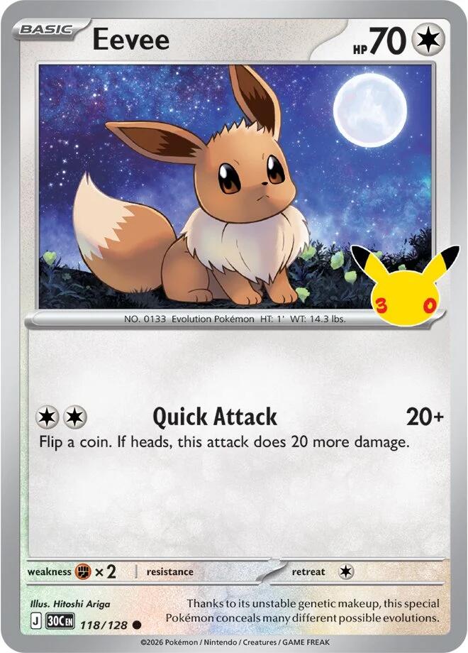 Eevee (118/128) [Mega Evolution: 30th Celebration] | Anubis Games and Hobby