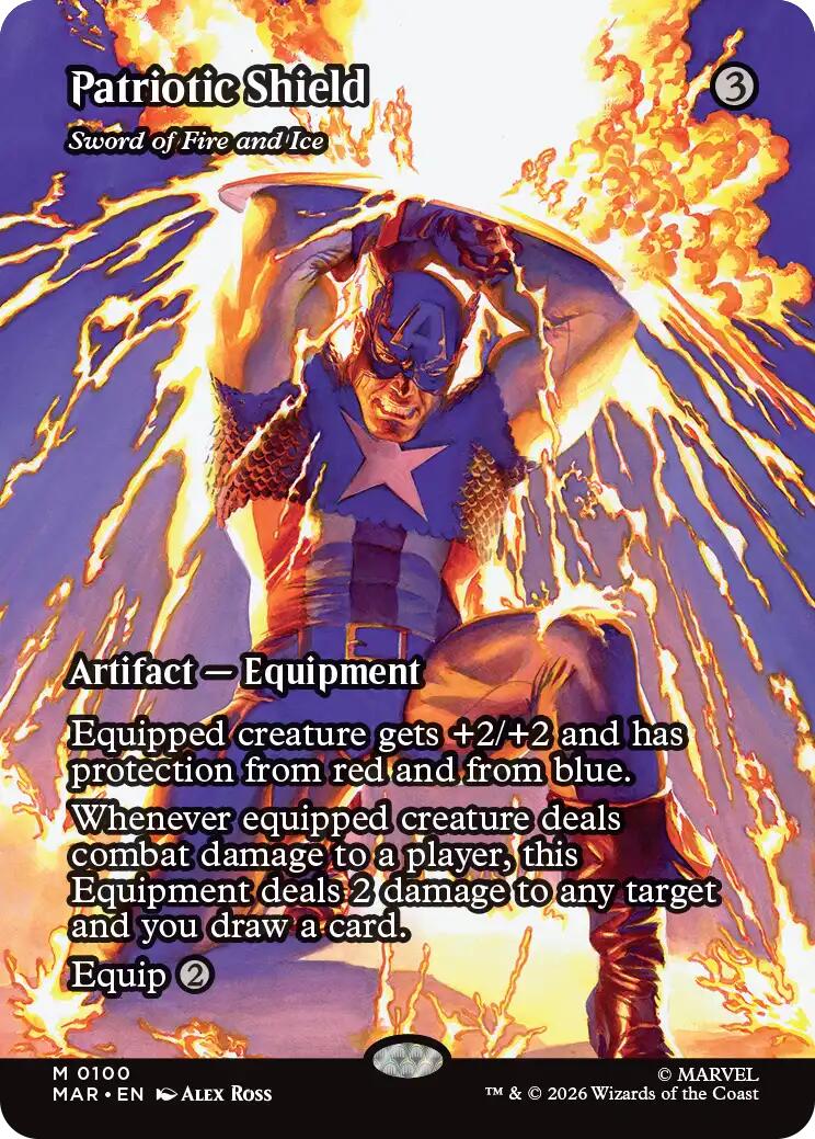 Patriotic Shield - Sword of Fire and Ice (Borderless) [Marvel Universe: Eternal-Legal] | Anubis Games and Hobby
