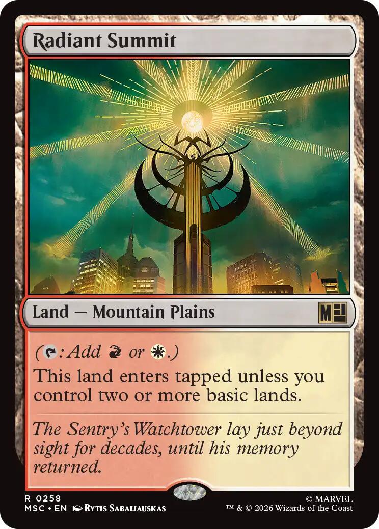 Radiant Summit (Surge Foil) [Marvel Super Heroes Commander] | Anubis Games and Hobby
