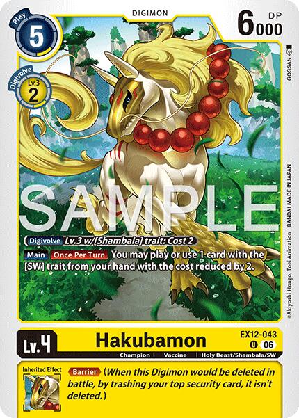 Hakubamon [EX12-043] [Digital World Shambala] | Anubis Games and Hobby