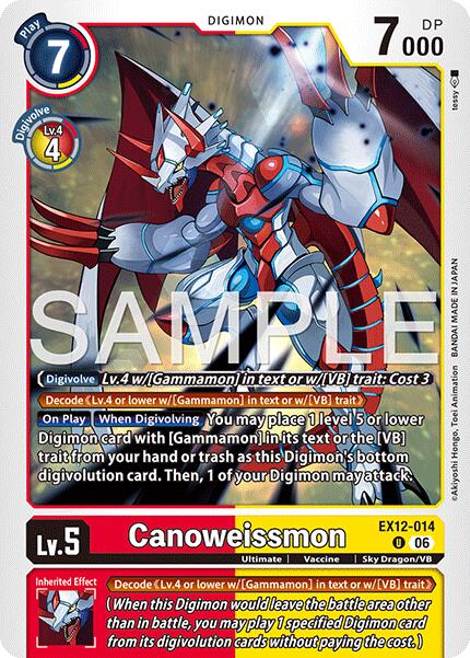 Canoweissmon [EX12-014] [Digital World Shambala] | Anubis Games and Hobby