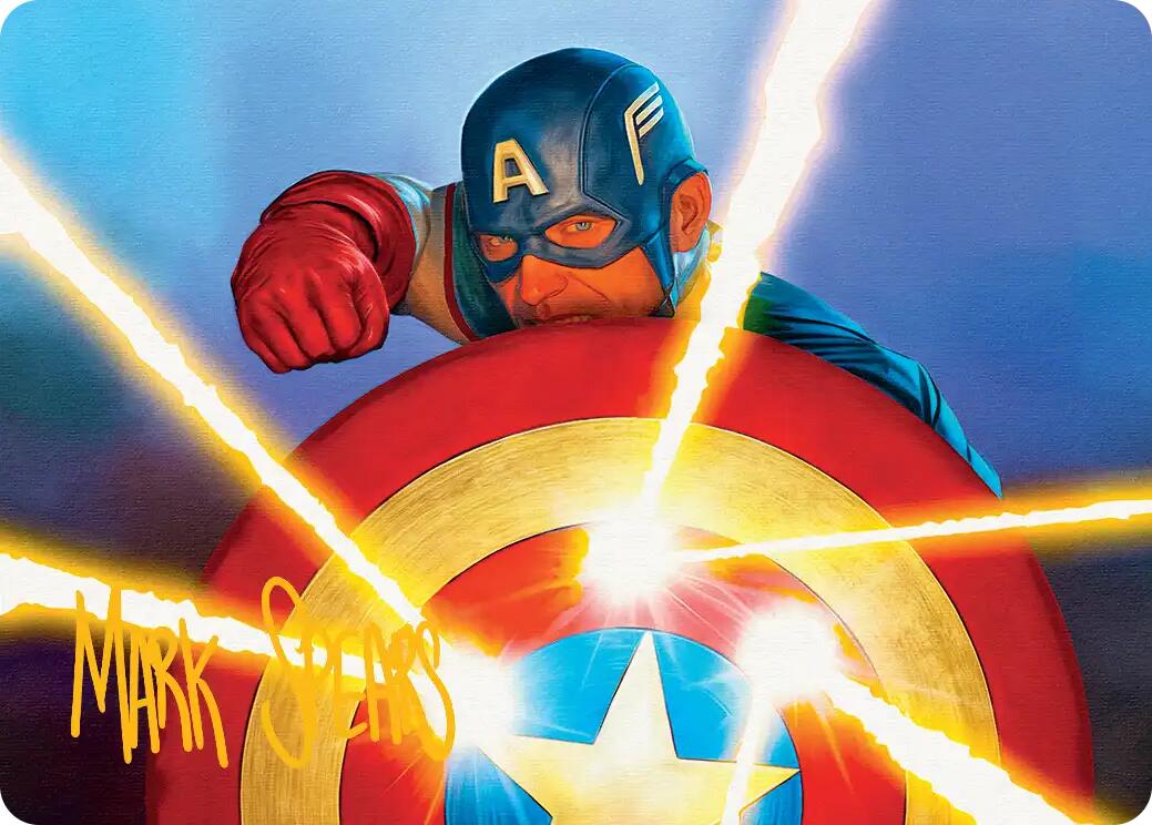 Captain's Defense Art Card (Gold-Stamped Signature) [Marvel Super Heroes Art Series] | Anubis Games and Hobby