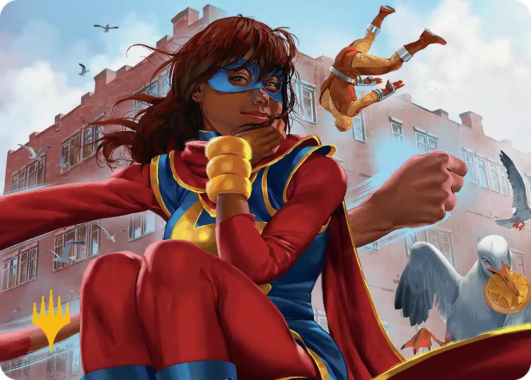 Ms. Marvel, Kamala Khan Art Card (Gold-Stamped Planeswalker Symbol) [Marvel Super Heroes Art Series] | Anubis Games and Hobby