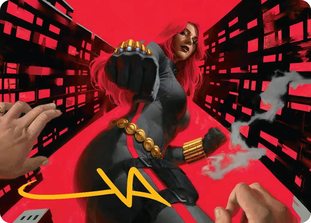 Black Widow, Deadly Hunter Art Card (Gold-Stamped Signature) [Marvel Super Heroes Art Series] | Anubis Games and Hobby
