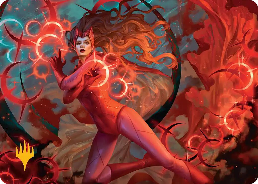 Scarlet Witch, Chaotic Avenger Art Card (Gold-Stamped Planeswalker Symbol) [Marvel Super Heroes Art Series] | Anubis Games and Hobby