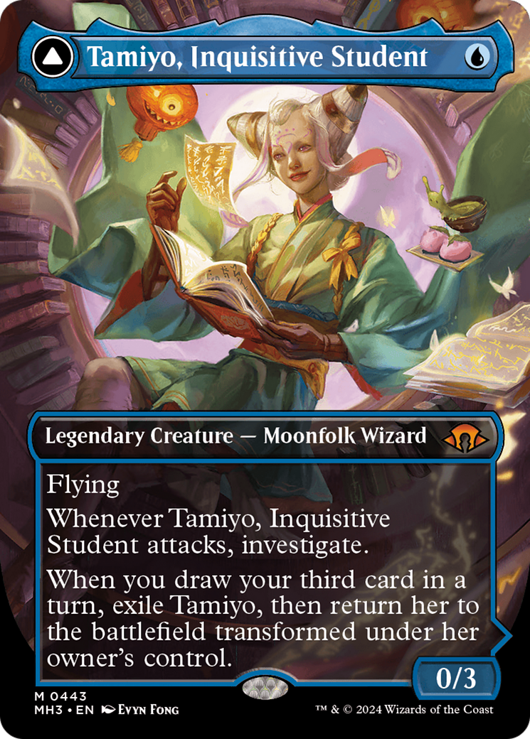 Tamiyo, Inquisitive Student // Tamiyo, Seasoned Scholar (Borderless) [Modern Horizons 3] | Anubis Games and Hobby