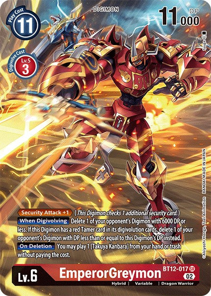 EmperorGreymon [BT12-017] (Alternate Art) [Across Time] | Anubis Games and Hobby