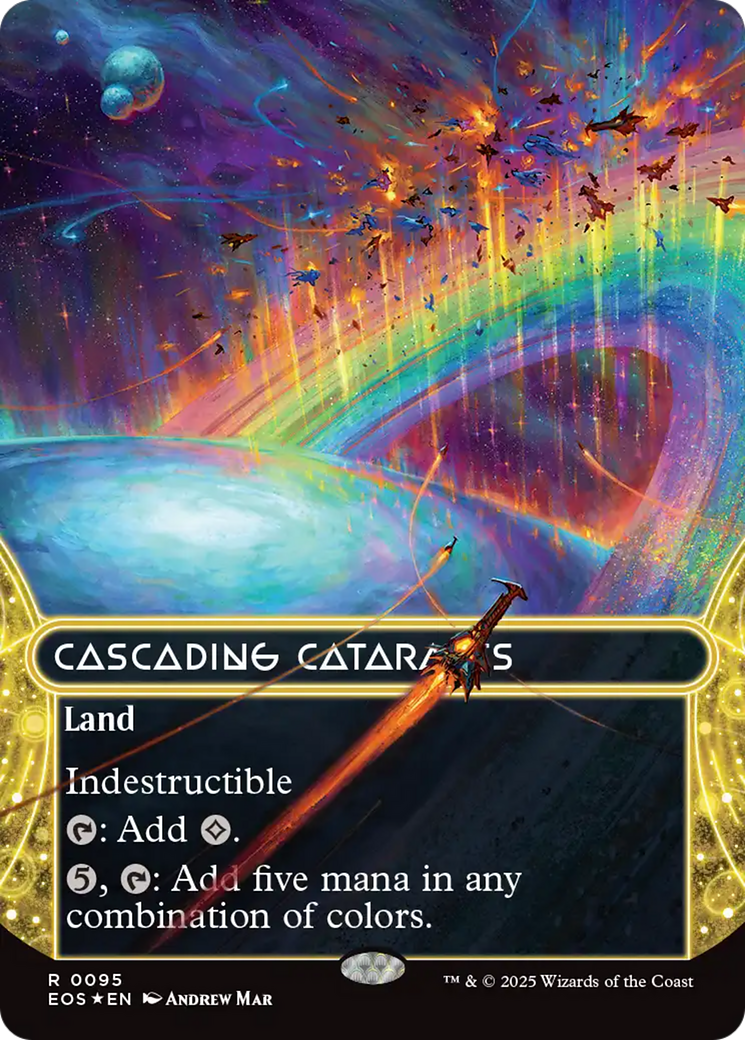 Cascading Cataracts (0095) (Borderless) (Galaxy Foil) [Edge of Eternities: Stellar Sights] | Anubis Games and Hobby
