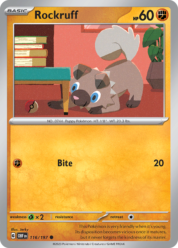 Rockruff (116/197) [Scarlet & Violet: Obsidian Flames] | Anubis Games and Hobby