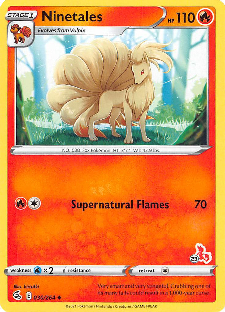 Ninetales (30/264) (Cinderace Stamp #23) [Battle Academy 2022] | Anubis Games and Hobby