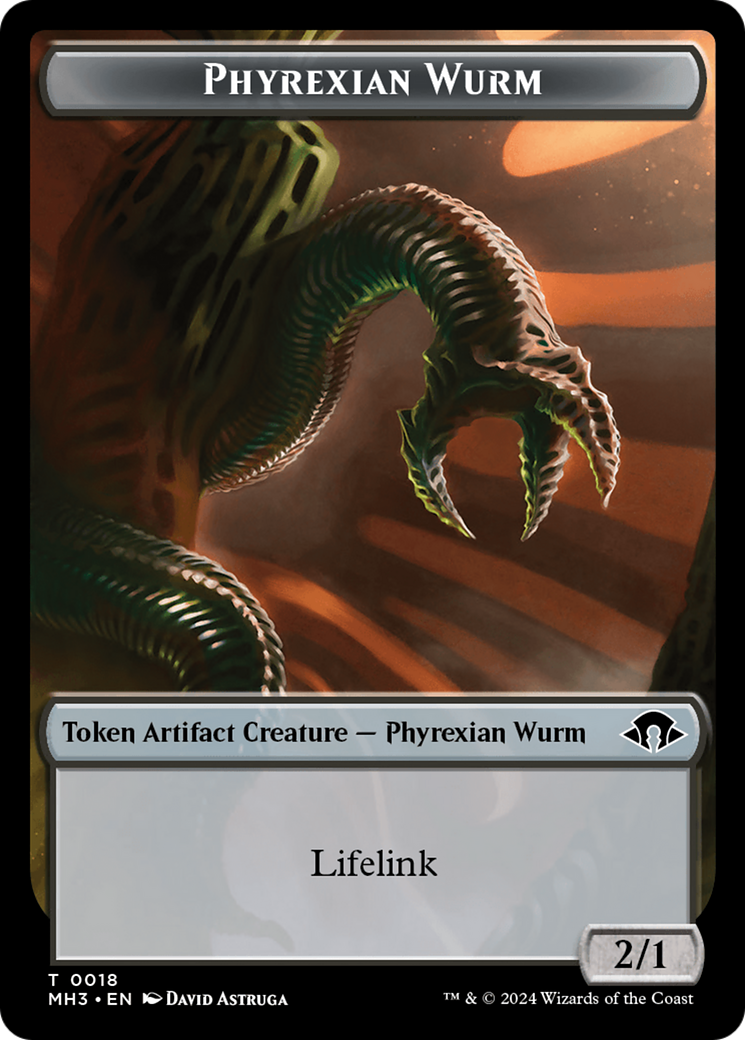 Servo // Phyrexian Wurm (0018) Double-Sided Token [Modern Horizons 3 Tokens] | Anubis Games and Hobby