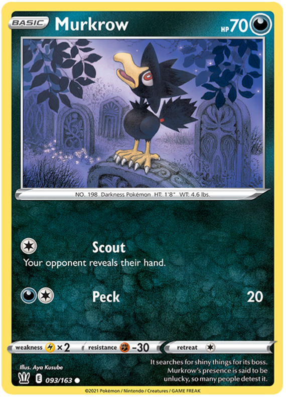 Murkrow (093/163) [Sword & Shield: Battle Styles] | Anubis Games and Hobby