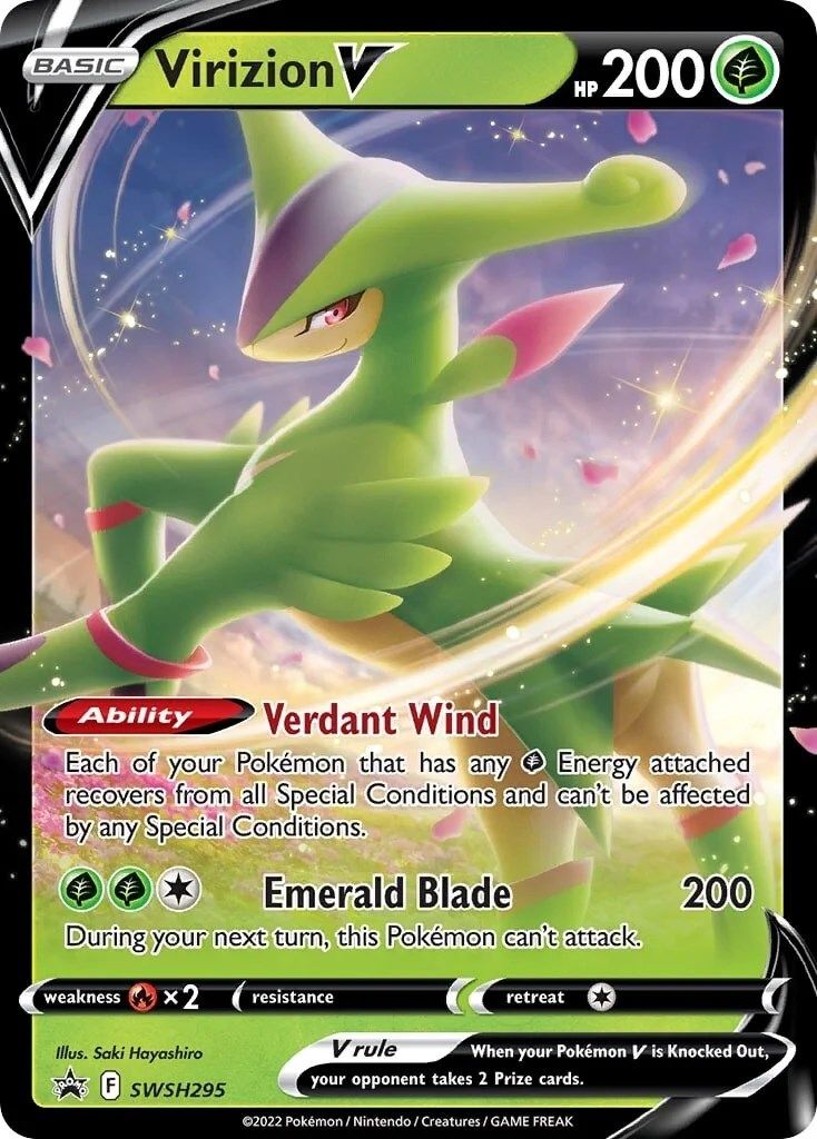 Virizion V (SWSH295) (Jumbo Card) [Sword & Shield: Black Star Promos] | Anubis Games and Hobby