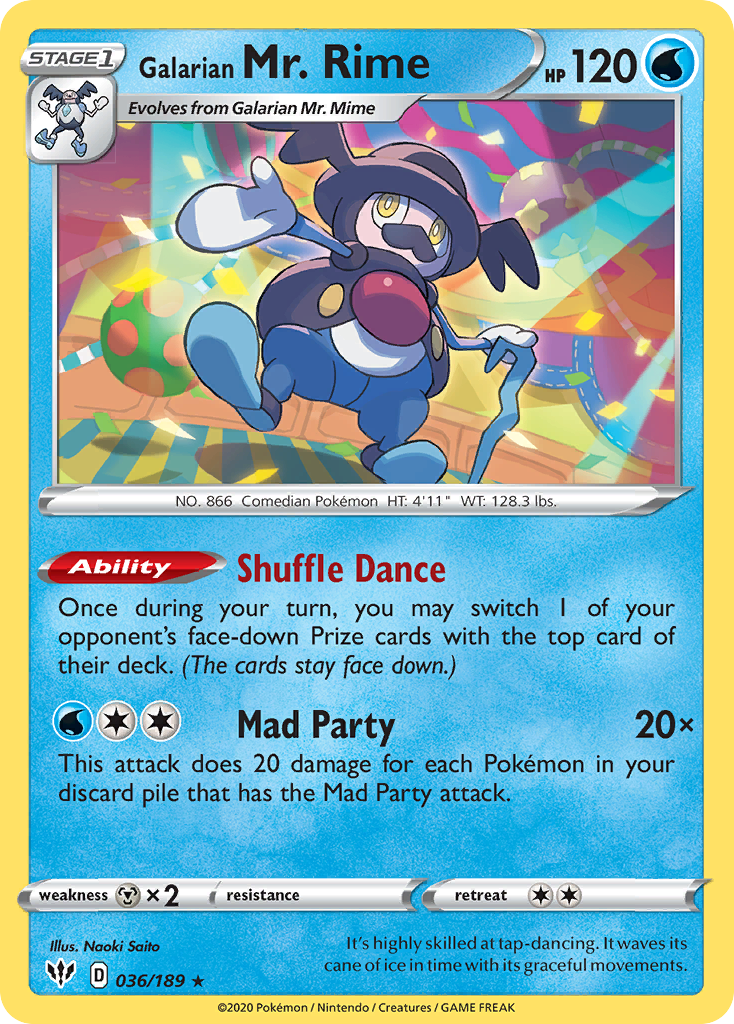 Galarian Mr. Rime (036/189) [Sword & Shield: Darkness Ablaze] | Anubis Games and Hobby