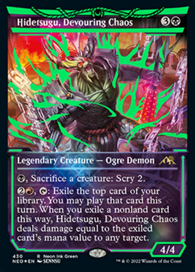 Hidetsugu, Devouring Chaos (Neon Ink Green) [Kamigawa: Neon Dynasty] | Anubis Games and Hobby