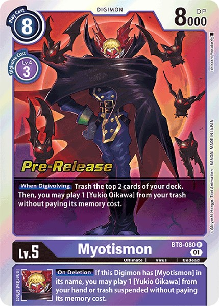 Myotismon [BT8-080] [New Awakening Pre-Release Cards] | Anubis Games and Hobby