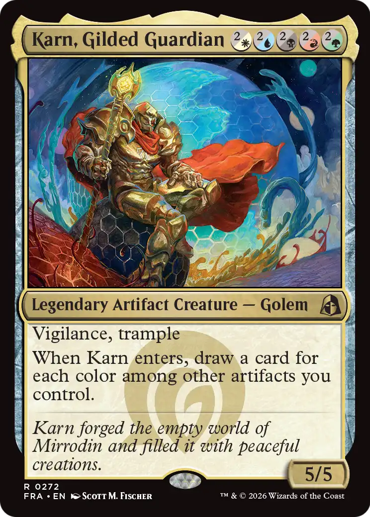 Karn, Gilded Guardian [Reality Fracture] | Anubis Games and Hobby