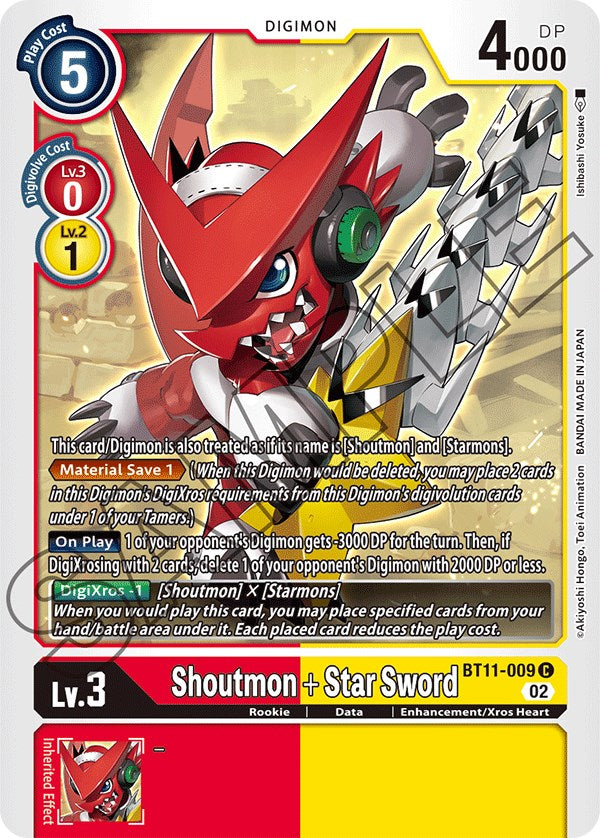 Shoutmon + Star Sword [BT11-009] [Dimensional Phase] | Anubis Games and Hobby