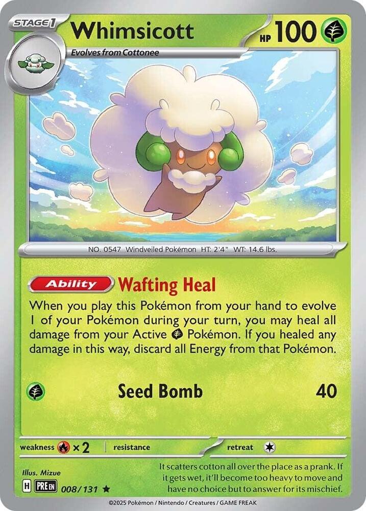 Whimsicott (008/131) [Scarlet & Violet: Prismatic Evolutions] | Anubis Games and Hobby