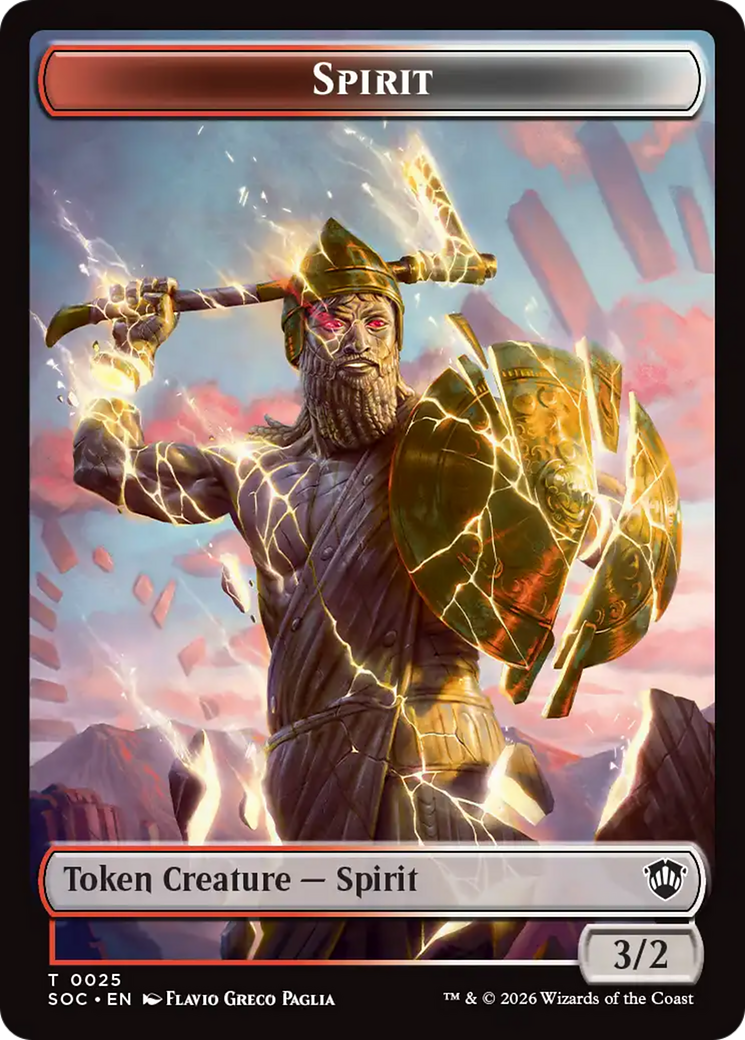 Spirit (0025) // Copy Double-Sided Token [Secrets of Strixhaven Commander Tokens] | Anubis Games and Hobby