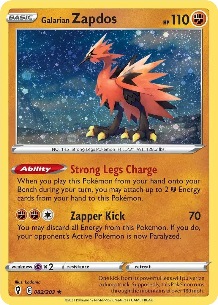 Galarian Zapdos (082/203) (Cosmos Holo) [Sword & Shield: Evolving Skies] | Anubis Games and Hobby