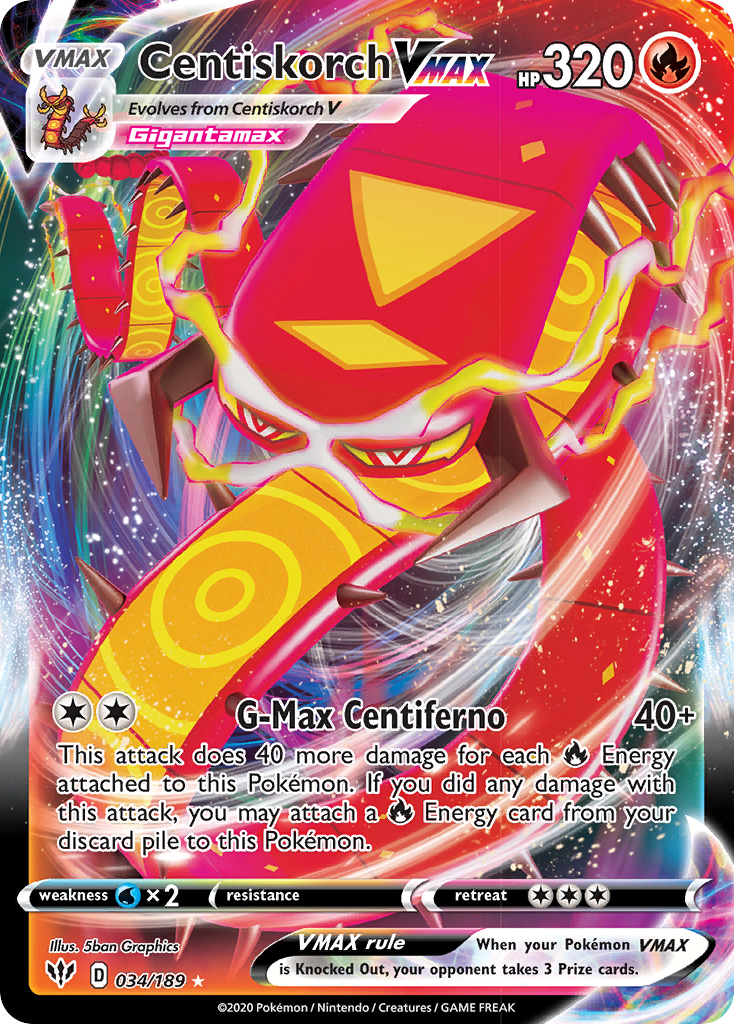 Centiskorch VMAX (034/189) [Sword & Shield: Darkness Ablaze] | Anubis Games and Hobby