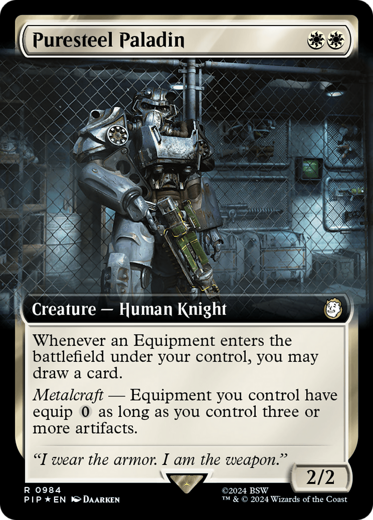 Puresteel Paladin (Extended Art) (Surge Foil) [Fallout] | Anubis Games and Hobby