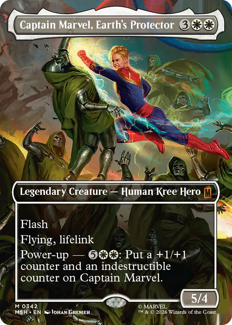 Captain Marvel, Earth's Protector (Borderless) (0342) [Marvel Super Heroes] | Anubis Games and Hobby