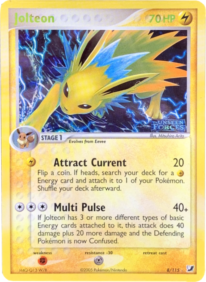 Jolteon (8/115) (Stamped) [EX: Unseen Forces] | Anubis Games and Hobby