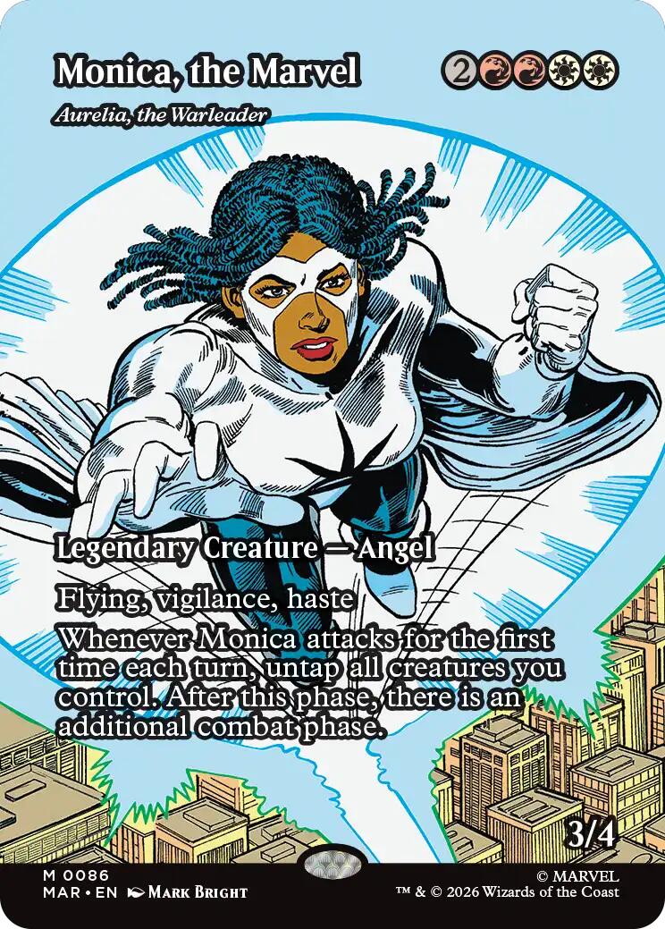 Monica, the Marvel - Aurelia, the Warleader (Borderless) [Marvel Universe: Eternal-Legal] | Anubis Games and Hobby