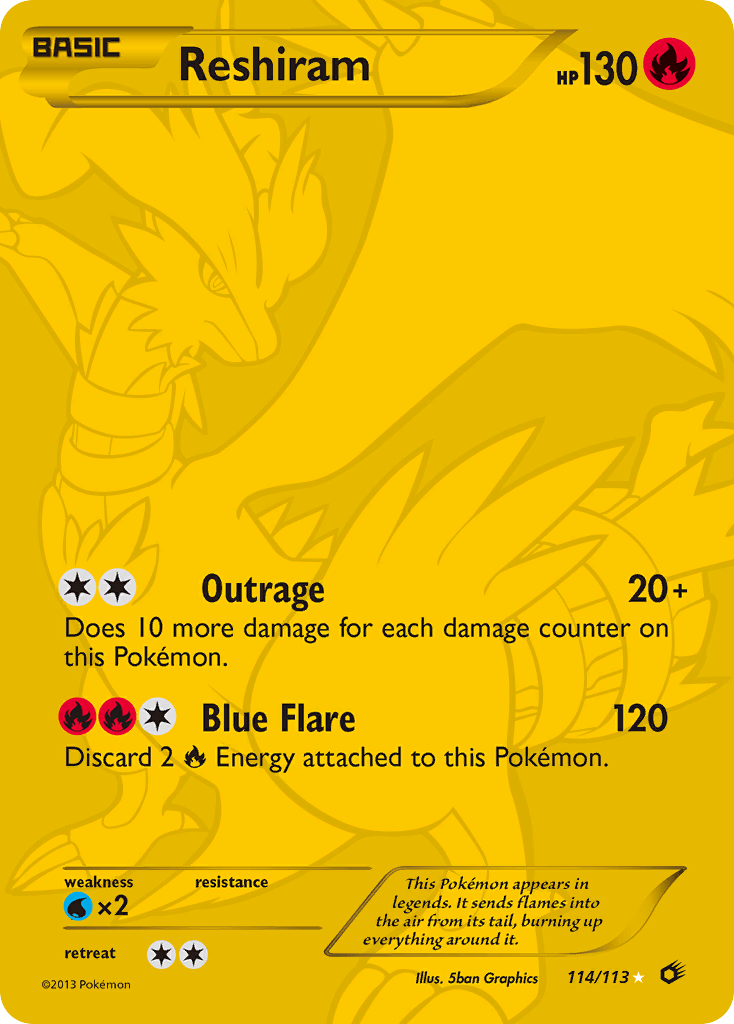 Reshiram (114/113) [Black & White: Legendary Treasures] | Anubis Games and Hobby