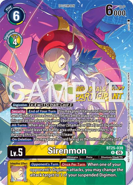 Sirenmon [BT25-039] (Regionals 26-27 Season 2 Participant) [Dual Revolution] | Anubis Games and Hobby