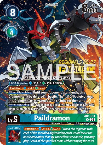 Paildramon [AD1-011] - AD1-011 (Regionals 26-27 Season 2 Finalist) [Advanced Booster Digimon Generation] | Anubis Games and Hobby