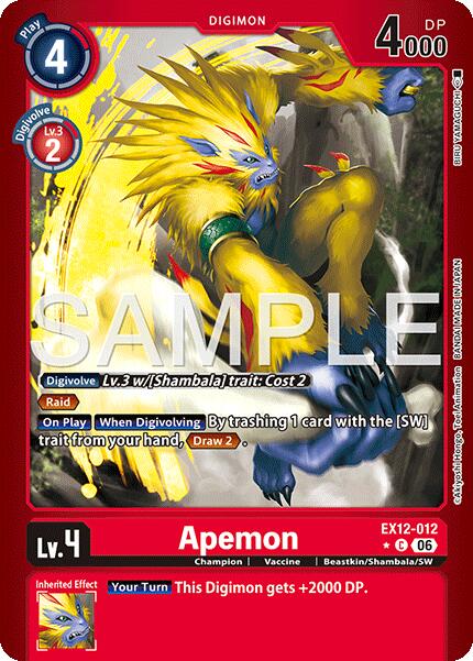 Apemon [EX12-012] (Limited Foil) [Digital World Shambala] | Anubis Games and Hobby