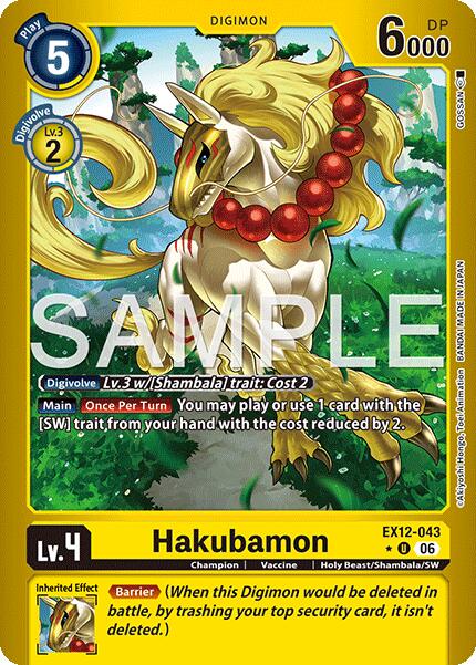 Hakubamon [EX12-043] (Limited Foil) [Digital World Shambala] | Anubis Games and Hobby