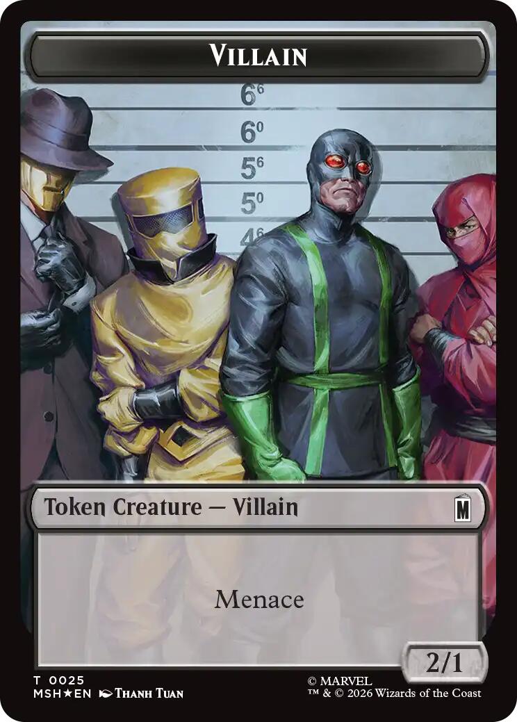 Villain // Robot Villain Double-Sided Token (025//026) (Surge Foil) [Marvel Super Heroes Tokens] | Anubis Games and Hobby