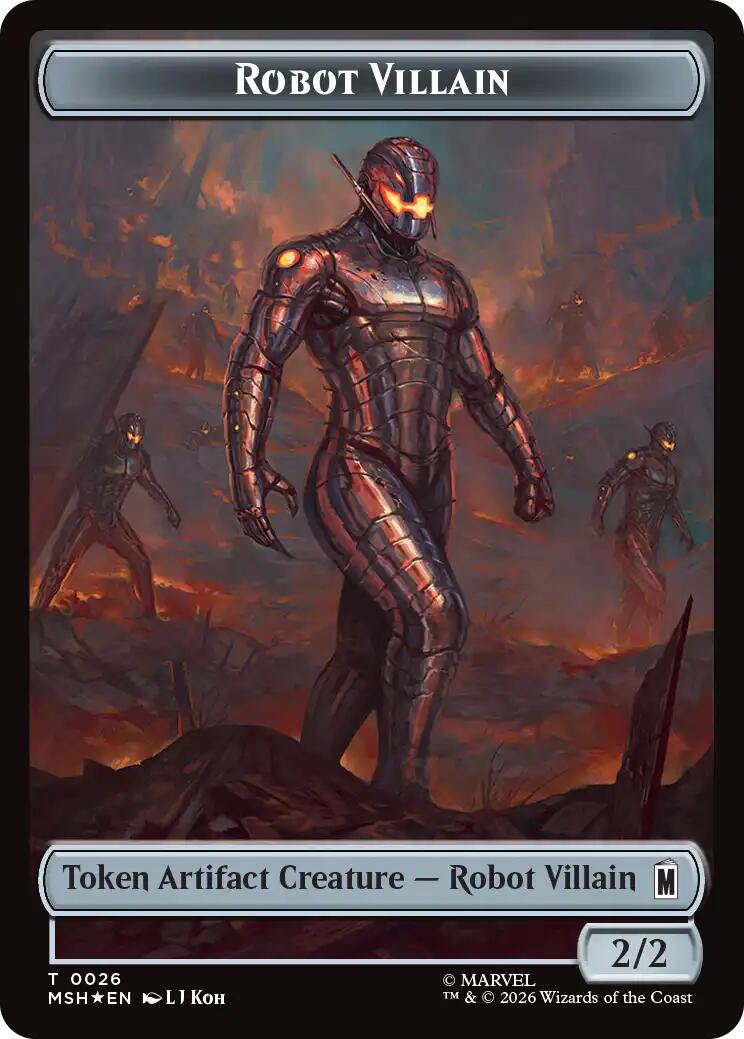 Villain // Robot Villain Double-Sided Token (025//026) (Surge Foil) [Marvel Super Heroes Tokens] | Anubis Games and Hobby