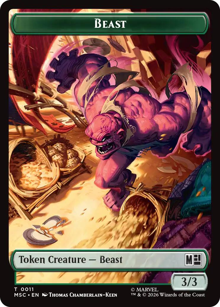 Beast // Vibranium Double-Sided Token [Marvel Super Heroes Commander Tokens] | Anubis Games and Hobby
