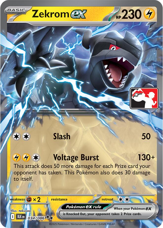 Zekrom ex (034/086) (Right Stamp) [Prize Pack Series Nine] | Anubis Games and Hobby