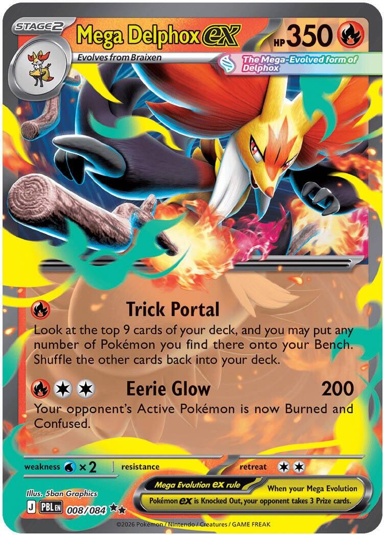 Mega Delphox ex (008/084) [Mega Evolution: Pitch Black] | Anubis Games and Hobby