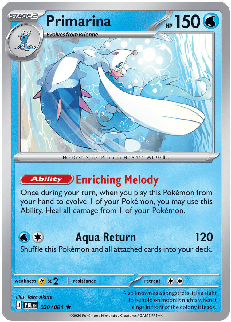 Primarina (020/084) [Mega Evolution: Pitch Black] | Anubis Games and Hobby