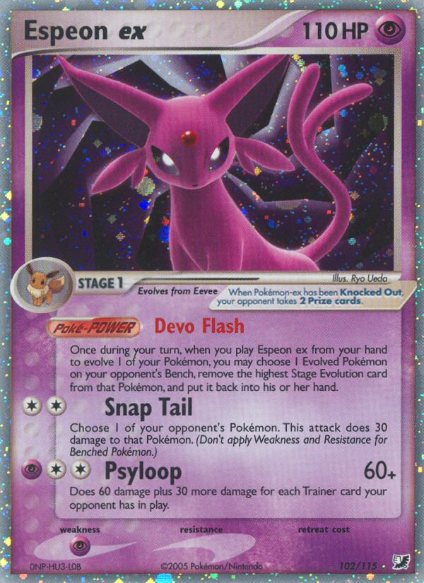 Espeon ex (102/115) [EX: Unseen Forces] | Anubis Games and Hobby