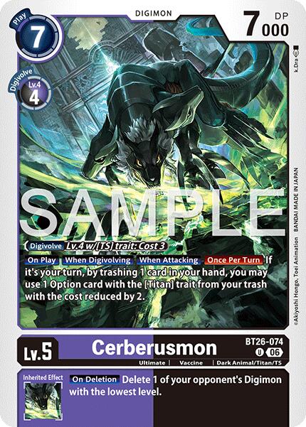 Cerberusmon [BT26-074] [Timeless Bonds] | Anubis Games and Hobby