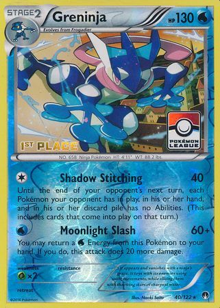 Greninja (40/122) (League Promo 1st Place) [XY: BREAKpoint] | Anubis Games and Hobby