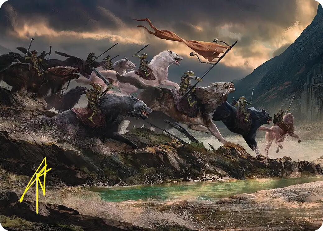 Tide of Fury and Disorder Art Card (Gold-Stamped Signature) [The Hobbit Art Series] | Anubis Games and Hobby