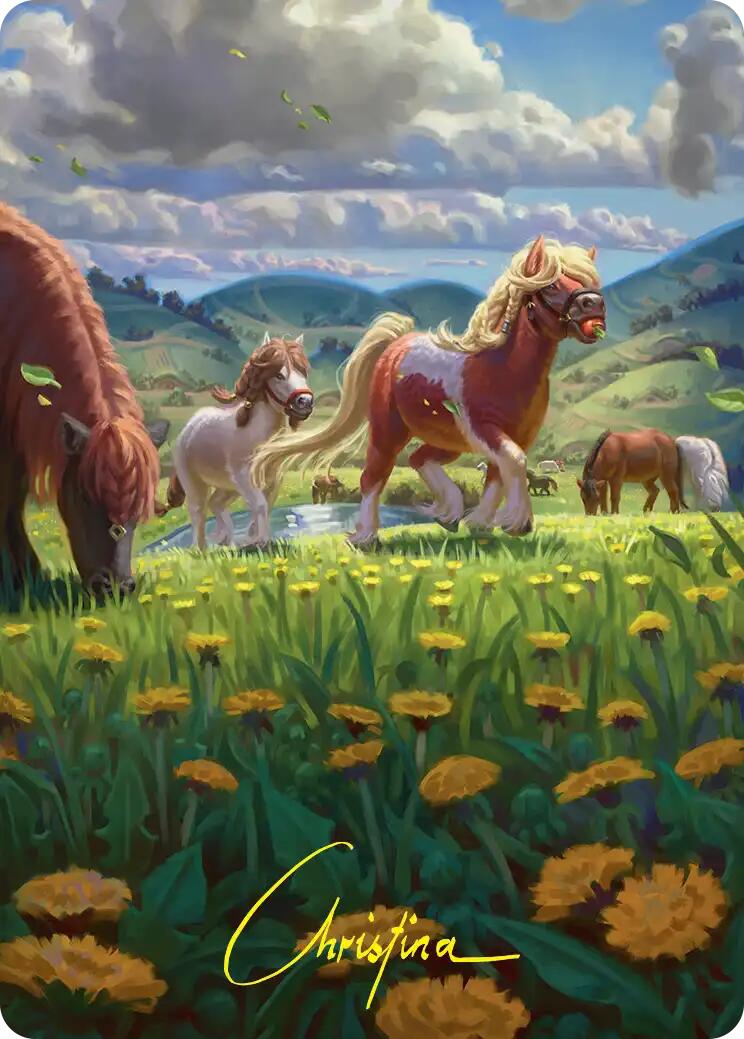 Troop of Ponies Art Card (Gold-Stamped Signature) [The Hobbit Art Series] | Anubis Games and Hobby