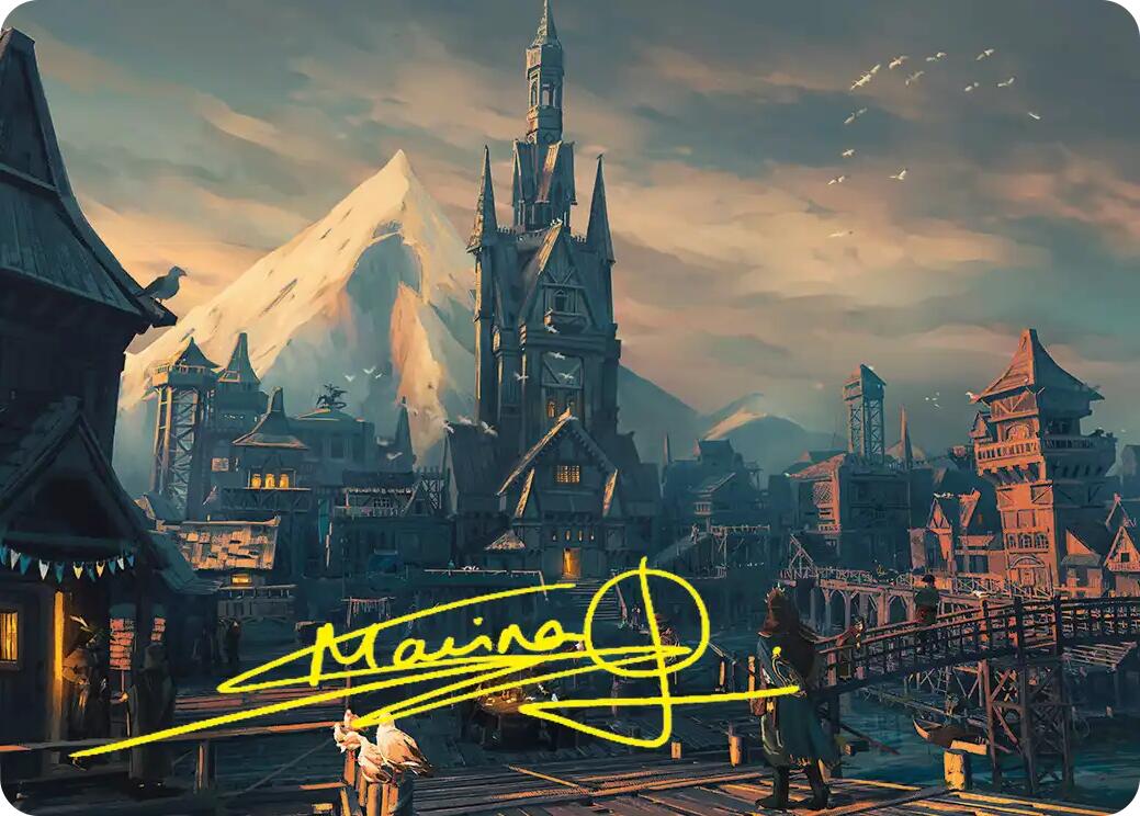 Lake-town Art Card (Gold-Stamped Signature) [The Hobbit Art Series] | Anubis Games and Hobby